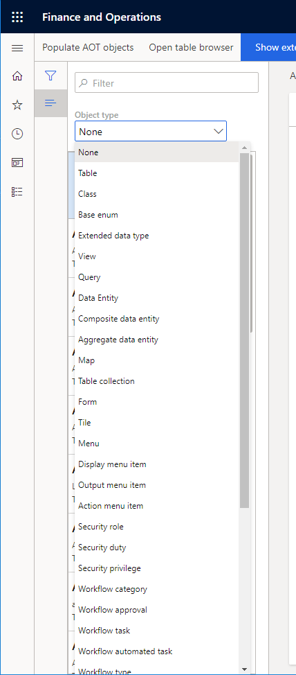 Filter Object Type